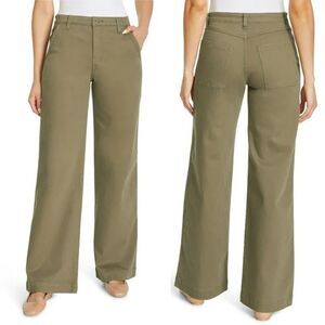 NINE WEST Women's Wide-Leg Jeans Green With Pockets Pants Size 14 New